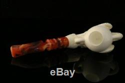 Eagle's Claw Hand Carved Block Meerschaum Pipe with custom CASE 11272