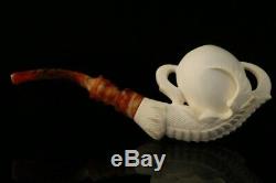 Eagle's Claw Hand Carved Block Meerschaum Pipe with custom CASE 11272