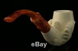 Eagle's Claw Hand Carved Block Meerschaum Pipe with custom CASE 11318