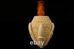 Eagle's Claw Hand Carved Block Meerschaum Pipe with custom case 12754