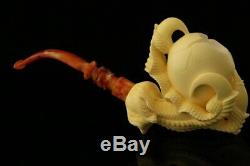 Eagle's Claw Hand Carved by KUDRET Block Meerschaum Pipe in a fitCase 9878