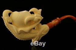 Eagle's Claw Hand Carved by KUDRET Block Meerschaum Pipe in custom case 9984