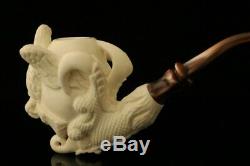 Eagle's Claw with Eagle Hand Carved Block Meerschaum Pipe with CASE 11004