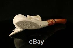 Eagle's Fly High Hand Carved Block Meerschaum Pipe in a fitted CASE 7811
