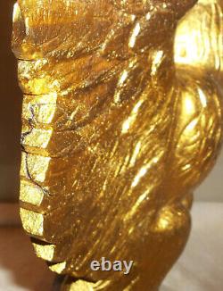 Early 20th C. Folk Art Hand Carved Wood 16 Gold Gilt Federal Eagle