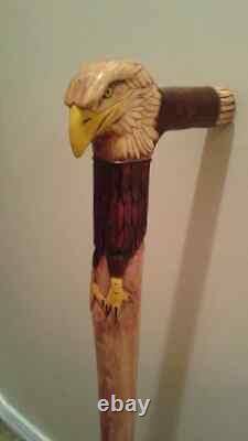 Elegant Eagle Bird Wooden Walking Cane gift wooden walking stick hand carved