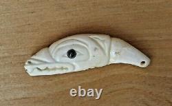 Elsie Rose John Original Hand Signed Carved Inuit Sculpture Eagle Necklace