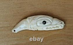Elsie Rose John Original Hand Signed Carved Inuit Sculpture Eagle Necklace