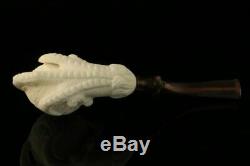 Embossed Eagle's Claw Hand Carved Block Meerschaum Pipe with case 11307