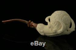 Embossed Eagle's Claw Hand Carved Block Meerschaum Pipe with case 11307