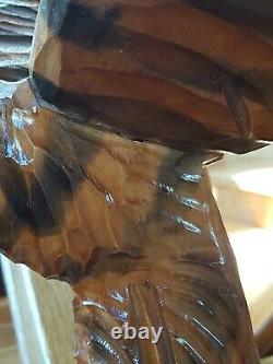 Exclusiv! Vintage big beautiful Hand Carved Wood Eagle Figure Statue USSR