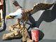 Exquisite Hand Carved And Painted Wooden American Bald Eagle Folk Art Sculpture