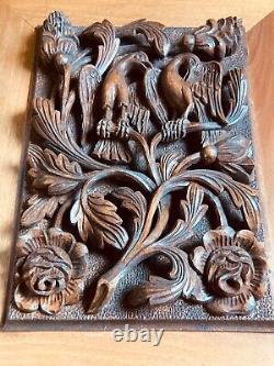 Exquisite Macedonia Handcrafted'Double Eagle' Deep-Relief Wood Carving