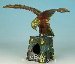 Exquisite Rare Chinese Cloisonne Collection Hand Carved Eagle Statue decoration