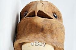 Exquisite Realistic Screaming Eagle Head and Stand Hand Carved TP Wolfgang