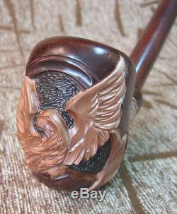 Extra Long tobacco smoking pipe Hand Carved eagle long stem unsmoked new pipes