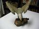Extraordinary Signed Hand Carved & Hand Paited Eagle On A Wood Stand