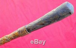 Fine Antique 3 Dimensional Hand Carved Folk Art Eagle & Snake Walking Stick