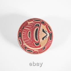 First Nations Native Hand-Carved Lidded Eagle Alder Bowl