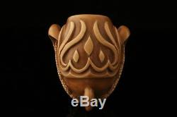 Flames in Eagle's Claw Hand Carved Block Meerschaum Pipe in CASE 9494