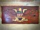 Folk Art Bald Eagle Hand Carved Painted Wood Sign Patriotic American Flag