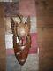 Gorgeous Antique Hand Carved Wooden Art Wall Hanging Eagle 3 Faces Tribal 18