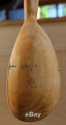 George Nookimus Original Hand Carved Painted Wood Spoon First Nations Eagle 2003