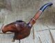 Gorgeous Wooden Tobacco Smoking Pipe Hand Carved Eagle On Bowl Unsmoked New