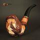 Hand Carved Wooden Tobacco Smoking Pipe Pear American Eagle Hawk + Box