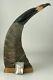 Hand Carved Buffalo Horn Canadian Native American Western Decor Eagle Head Bb501