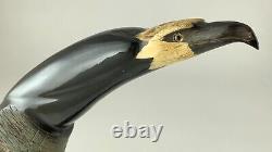 Hand Carved Buffalo Horn Canadian Native American Western Decor Eagle Head BB501