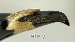 Hand Carved Buffalo Horn Canadian Native American Western Decor Eagle Head BB501