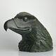 Hand-carved Chinese Jade Bald Eagle Head Sculpture