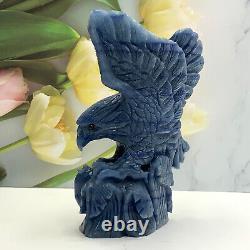 Hand-Carved Eagle Blue Aventurine Mineral Specimen Rock Boutique Home Decor Gift