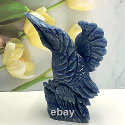 Hand-Carved Eagle Blue Aventurine Mineral Specimen Rock Boutique Home Decor Gift