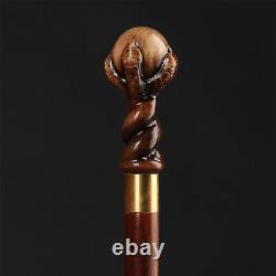 Hand Carved Eagle Foot Head Handle Wooden Walking Stick Walking Cane Handmade