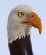 Hand Carved Eagle Glass Eyes Walking Stick Cane Topper Handle Only Signed 1988