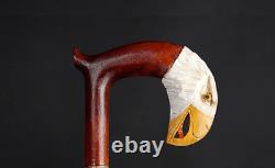 Hand Carved Eagle Head Handle Walking Stick Walking Cane Wooden X Mass Gift F