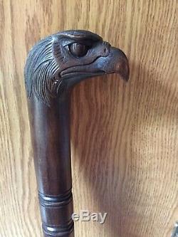Hand Carved Eagle Head Walking Stick Cane Sono Wood Bail Novica Artist