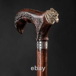 Hand Carved Eagle Unique Head Handle Walking Stick Wooden Walking Cane Handmade