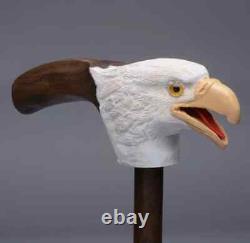 Hand Carved Eagle Wooden Walking Cane Elegant and Unique Wooden Walking Stick