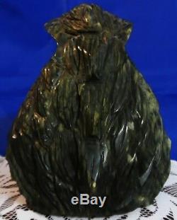 Hand Carved Jade Stone Eagle Head Sculpture Figurine