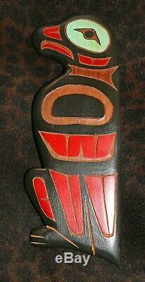 Hand Carved NW Coast Wood Eagle Plaque s. D. Price 14 x 5w