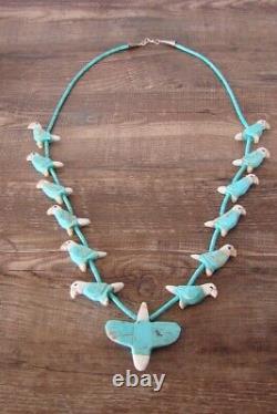 Hand Carved Turquoise Eagle Fetish Necklace Matt Mitchell