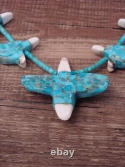 Hand Carved Turquoise Eagle Fetish Necklace by Matt Mitchell