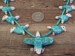Hand Carved Turquoise Eagle Fetish Necklace by Matt Mitchell