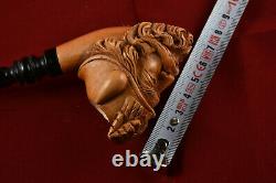 Hand Carved Viking with Eagle Figure, Unsmoked Pipe, Block Meerschaum