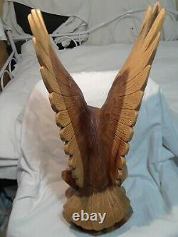 Hand Carved Wood American Ball Eagle