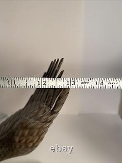 Hand Carved Wood Bald Eagle On Branch, Rare Nature Crafts Limited Edition, 13 H