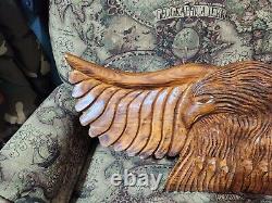 Hand Carved Wood Eagle